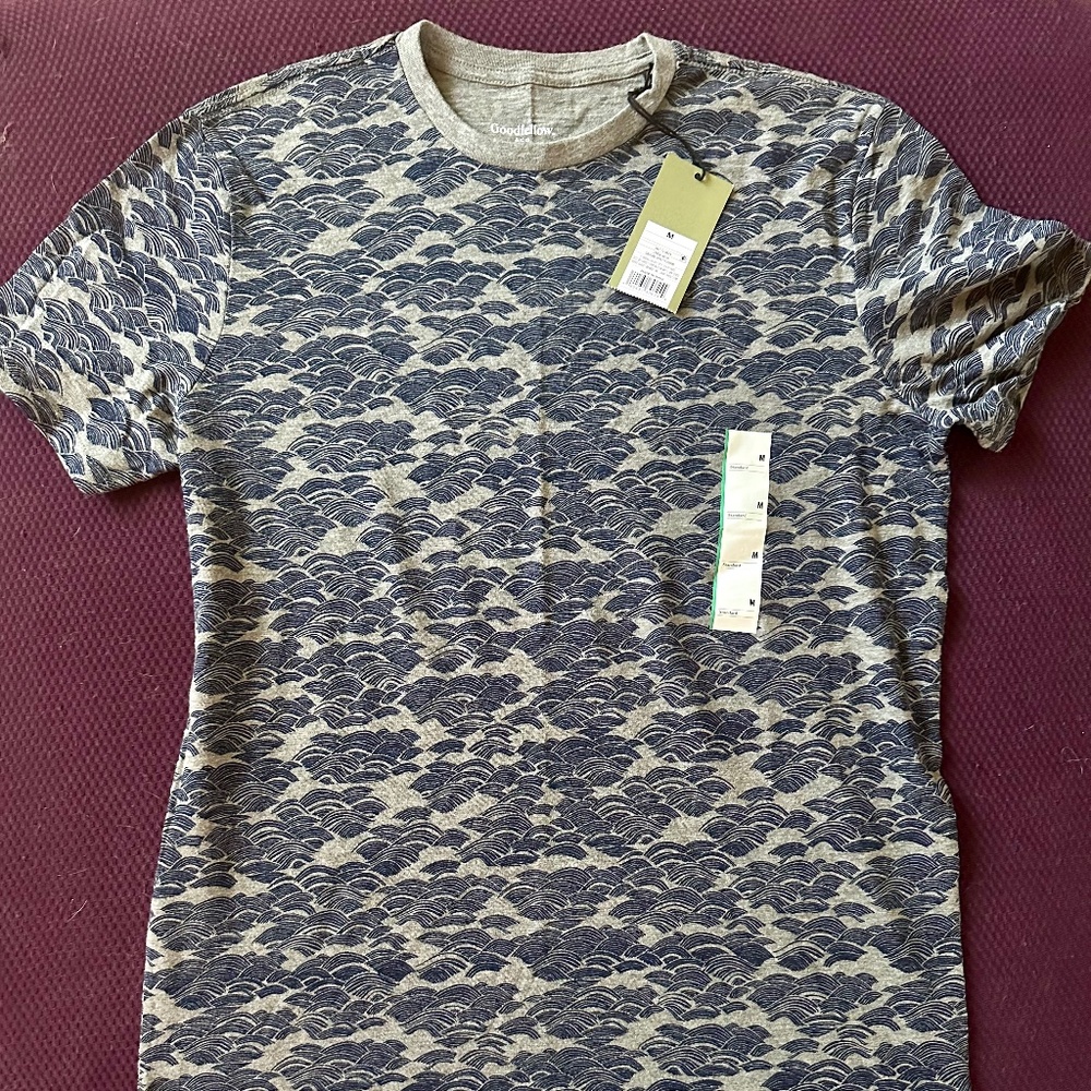 Men's Goodfellow, Gray & Navy Tee Shirt, Size M BNWT